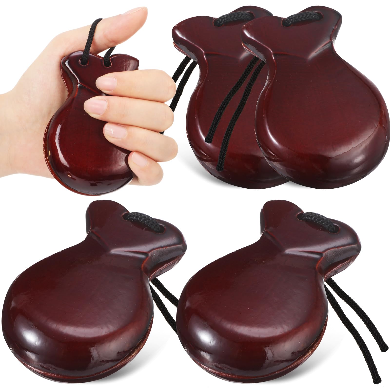 Amazon.com: Motionchic 4 Pack Spanish Castanets Flamenco with