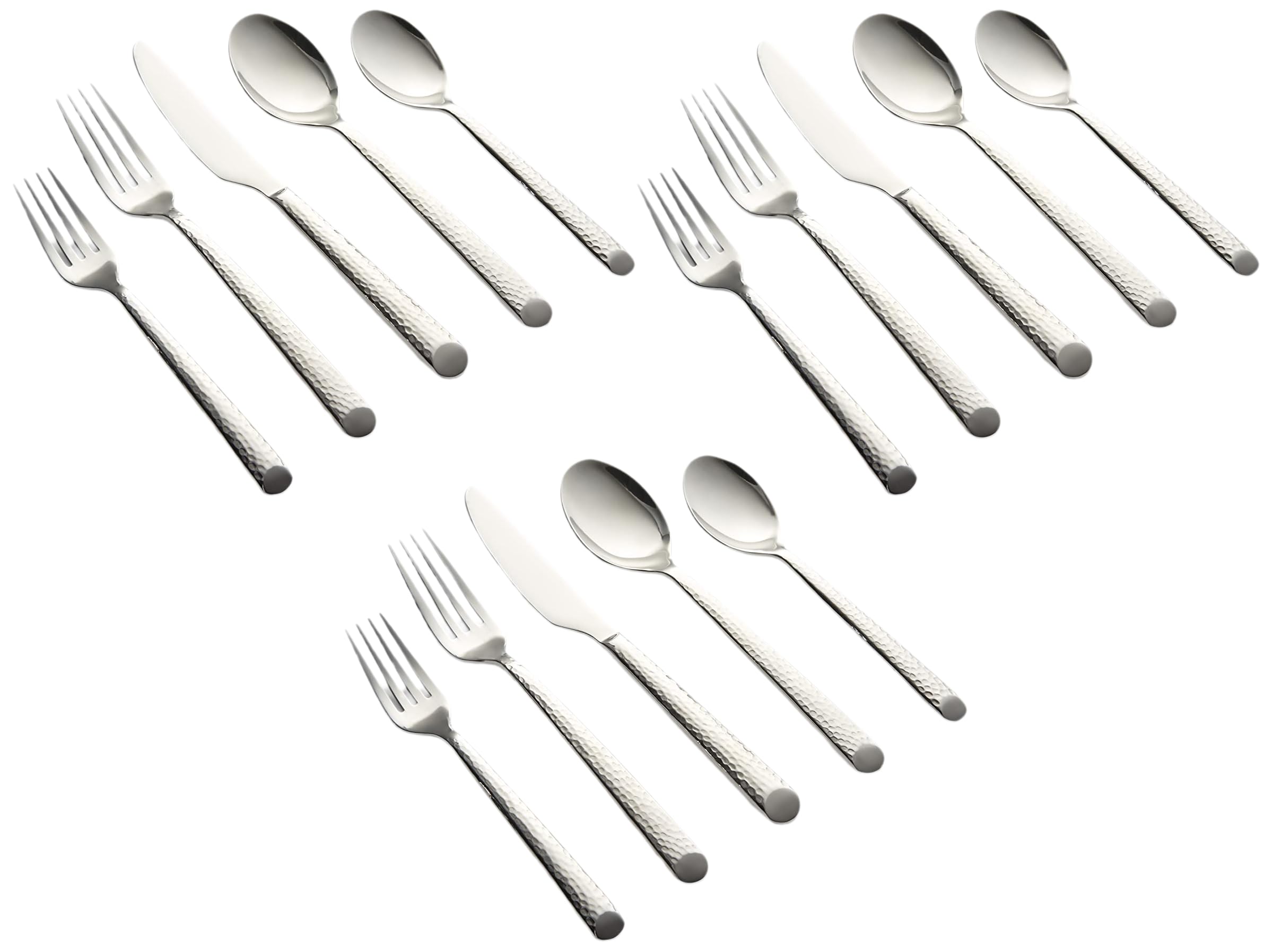 Cambridge 329320CAMBMS12 Elsa Mirror Hammered 20-Piece Flatware Set — Amazon image 4