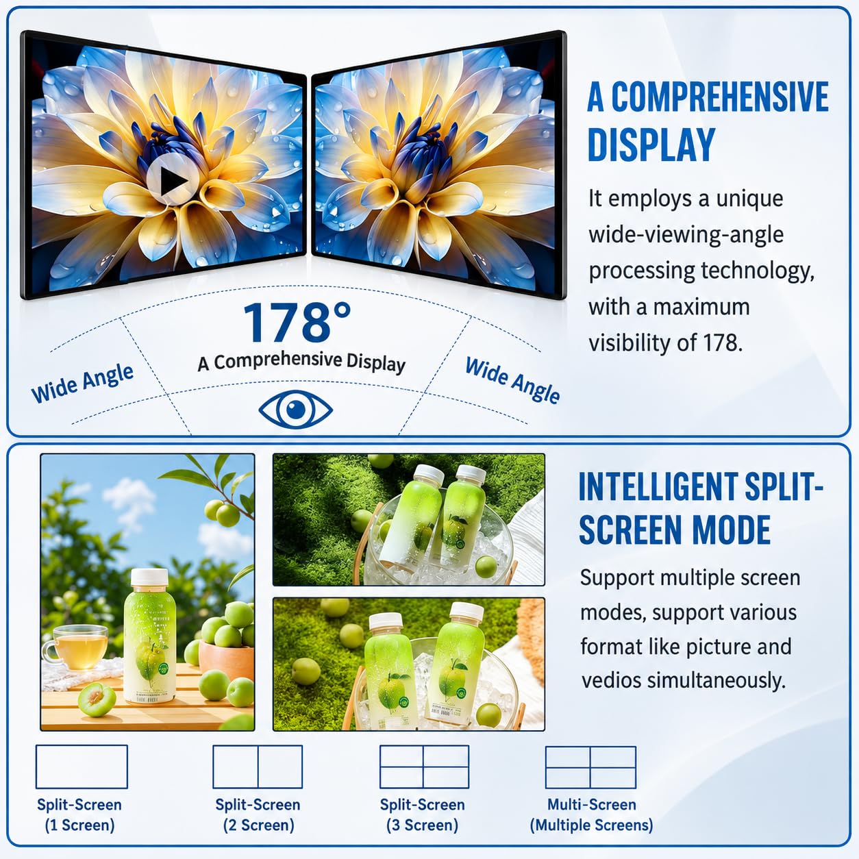 Ekran Digital Signage, Ekran Reklamowy – Rozdzielczość 1080P Scr18.5"