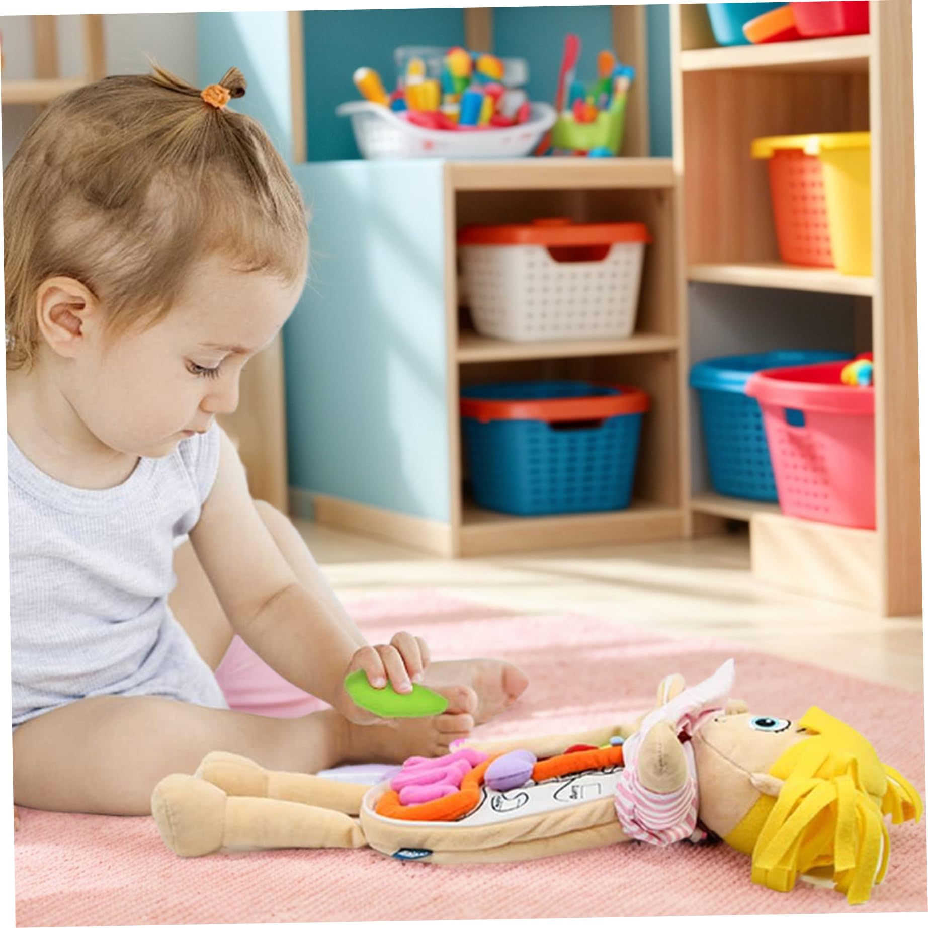 Menschliches Körpermodell für Kinder 13 x 19 entzückende Anatomie -Puppe mit abnehmbaren Orgelplüschspielzeug Interaktives Bildungsspielzeugkörper -Wissenschafts -Kit für Jungen und Mädchen