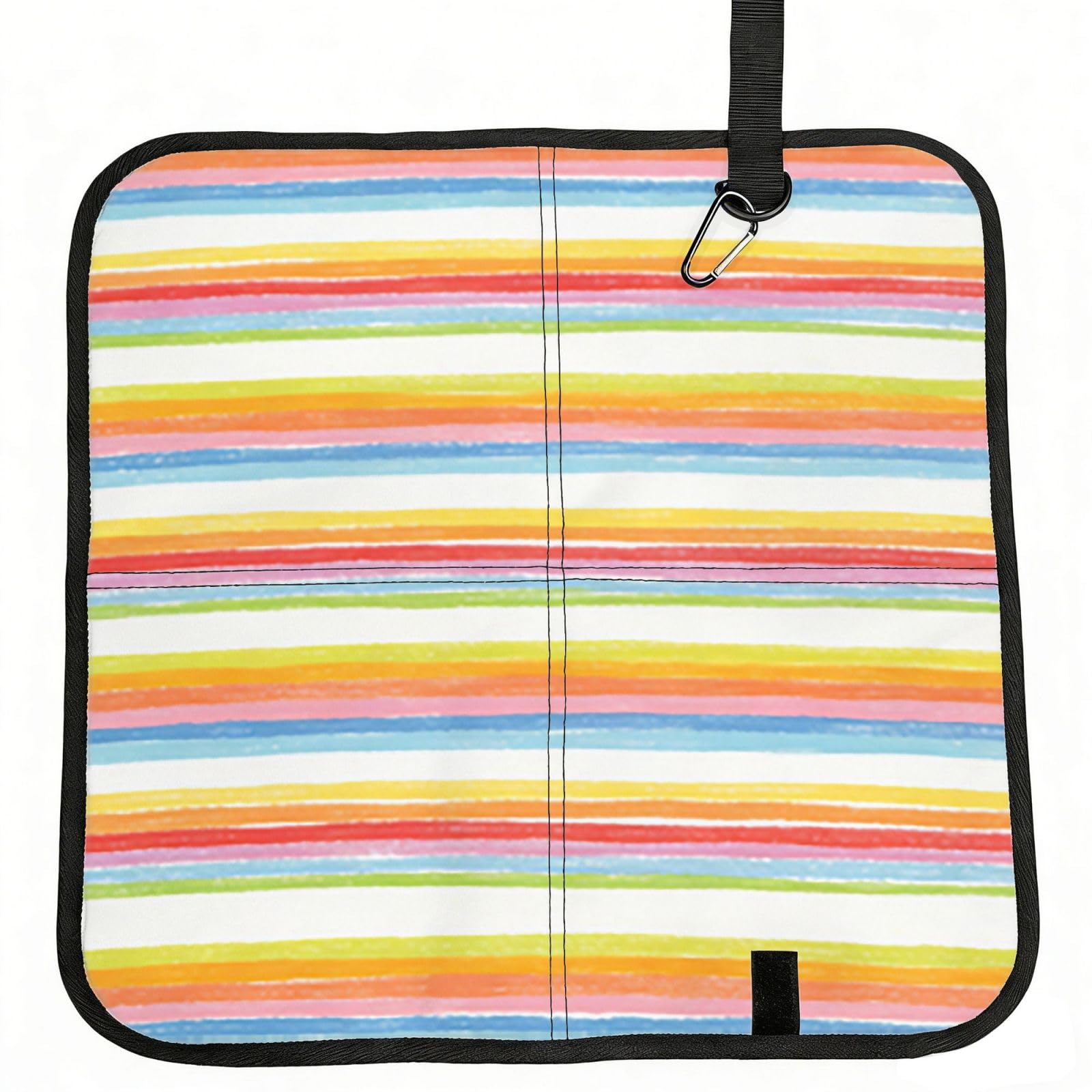 DUYIOKH Rainbow Stripe Print Foldable Portable Seat Cushion for World Cup Games, Camping and Outdoor Activities