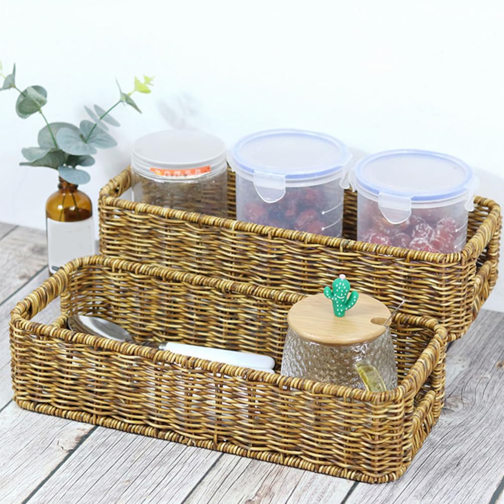 Amosfun 2piezas Cesta para Palillos Organizador de Contenedor para Utensilios Cesta para Cubiertos Almacenamiento de Cocina Uso Encimera