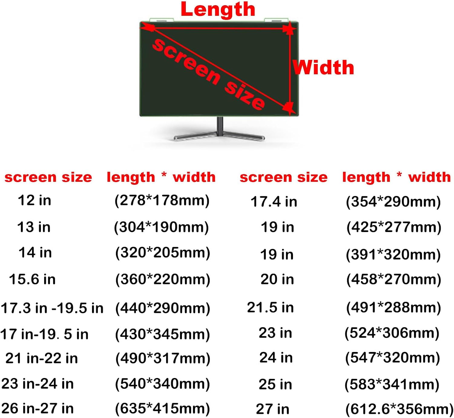 12-27in Universal Anti Blue Light Computer Screen Protector Filter,Screen Protector Film,for computer monitors,notebooks,and TV screens,Block blue light and UV,protect eyes,17.3in to 19.5in(440*290mm)