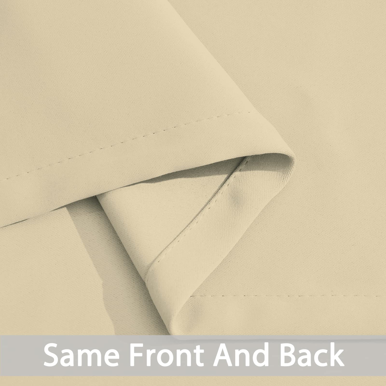 Yakamok Blackout Curtains Room Darkening Thermal Insulated Window Panels,Solid Grommet Top Drapes for Bedroom/Living Room(62Wx96L, Beige, 2 Panels)