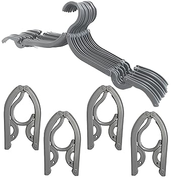 12 Pcs Travel Hangers Foldable Collapsible Hangers Foldable Hangers Collapsible Hangers For Clothes Folding Hangers Portable Travel Accessories Foldable Hanger For Folding Clothes Collapsible Hanger