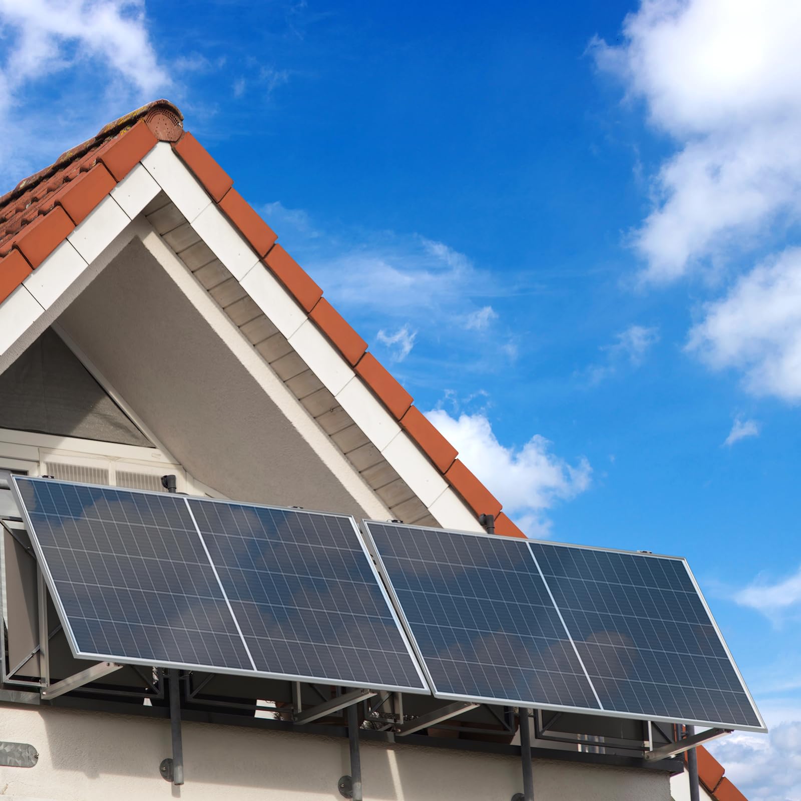 SUNNIVA® 900W Balkonkraftwerk 800W komplett Steckdose - Astro Energy 800W Wechselrichter - PV Solaranlage Komplettset - 2x 450W Solarmodule - inkl. 5m Kabel - Bluetooth WIFI