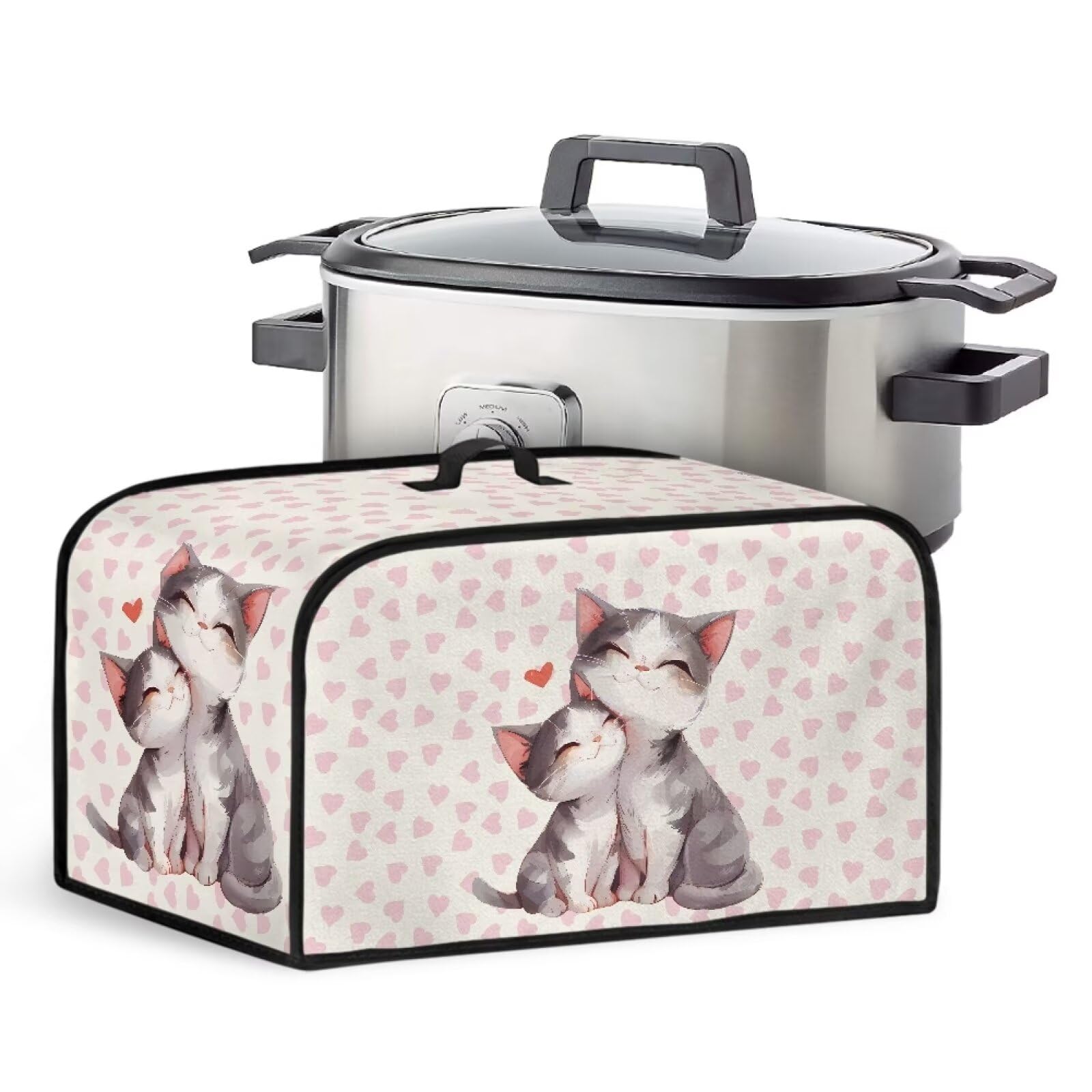 TODIYADDU Slow Cooker Dust Cover with Handle Cute Cat Mommy and Baby Air Fryer Cover Insulated Travel Carrier
