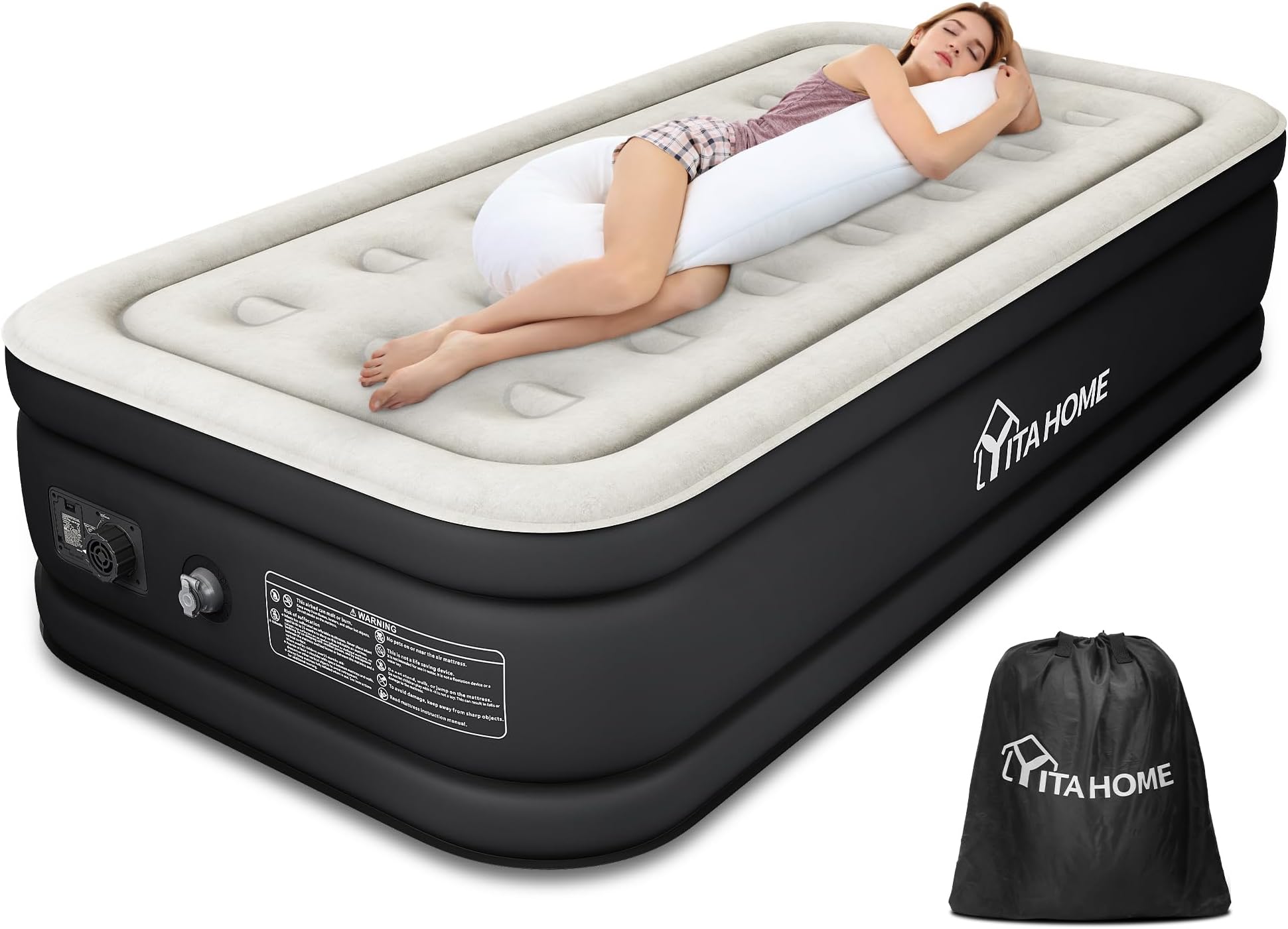 airzzZ SlumberPlus Air Bed High Raise Flocked Non Slip Mattress