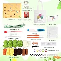 Vista 2 de AMDAILY Kit de ganchillo para principiantes para adultos, kit de ganchillo para principiantes con video tutorial paso a paso, suministros para tejer