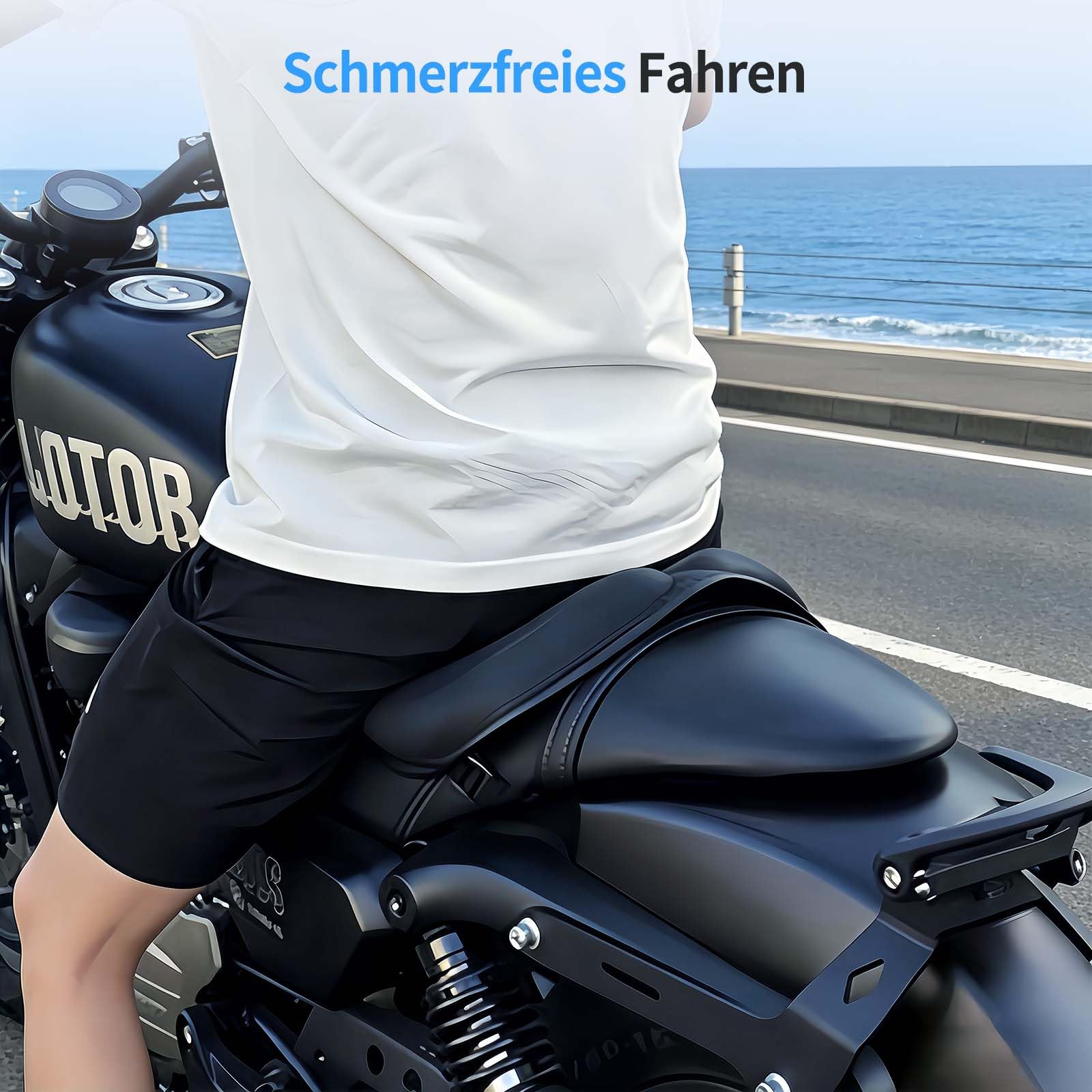 Faltbares Motorrad Gel Sitzkissen, Universelle Sitzbezug Struktur Atmungsaktive Stoßdämpfung reduziert Motorrad Gel Sitzpolster für Lange Fahrten