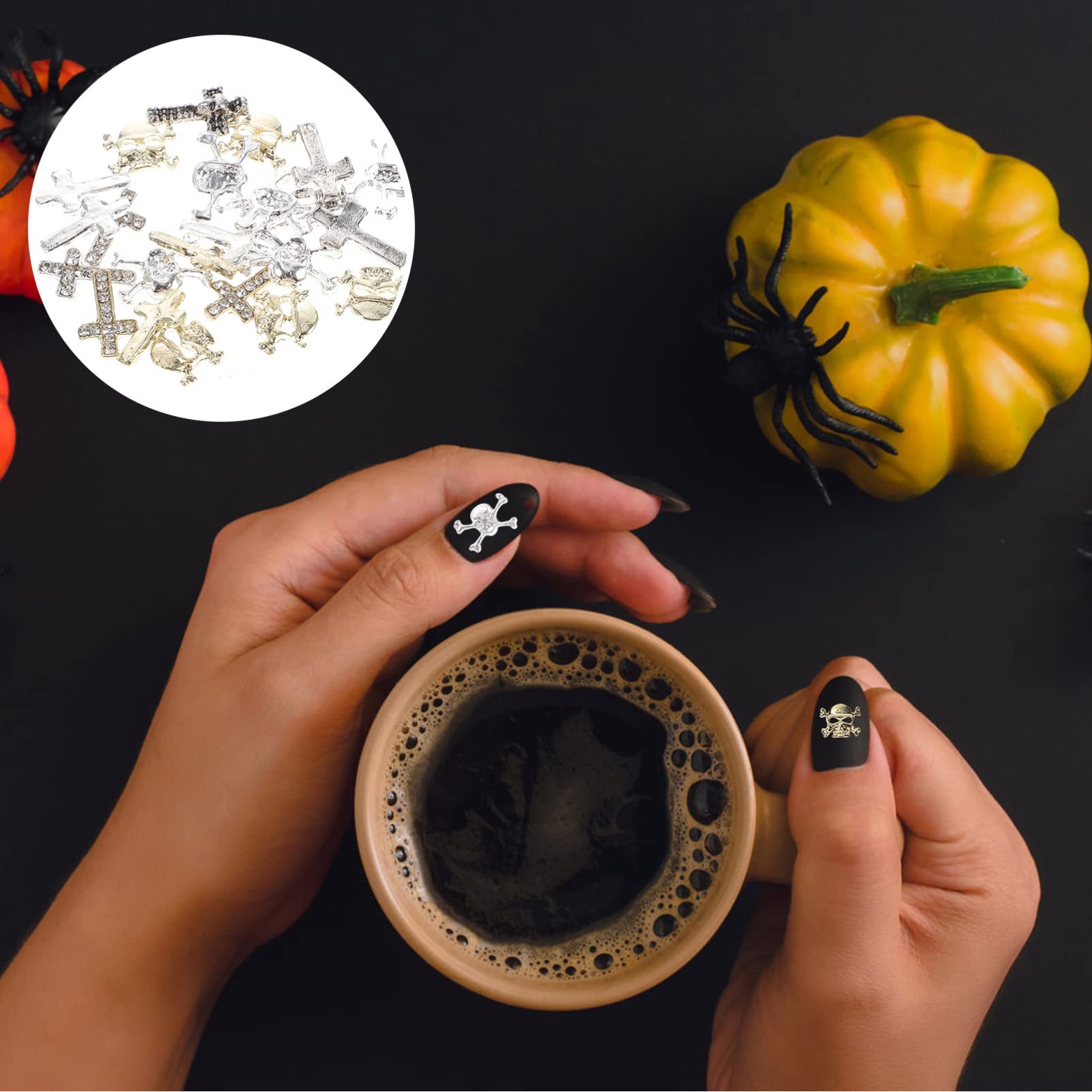 Ipetboom 150pièces Charms De Nail Art Crâne Et Pour Halloween Accessoires Pour Décorations Et