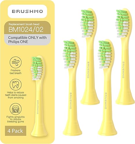Miniatura 20 de Brushmo Cabezales de cepillo de dientes de repuesto, compatibles con Philips One para cepillos de dientes eléctricos Sonicare HY1022, 4 cabezales