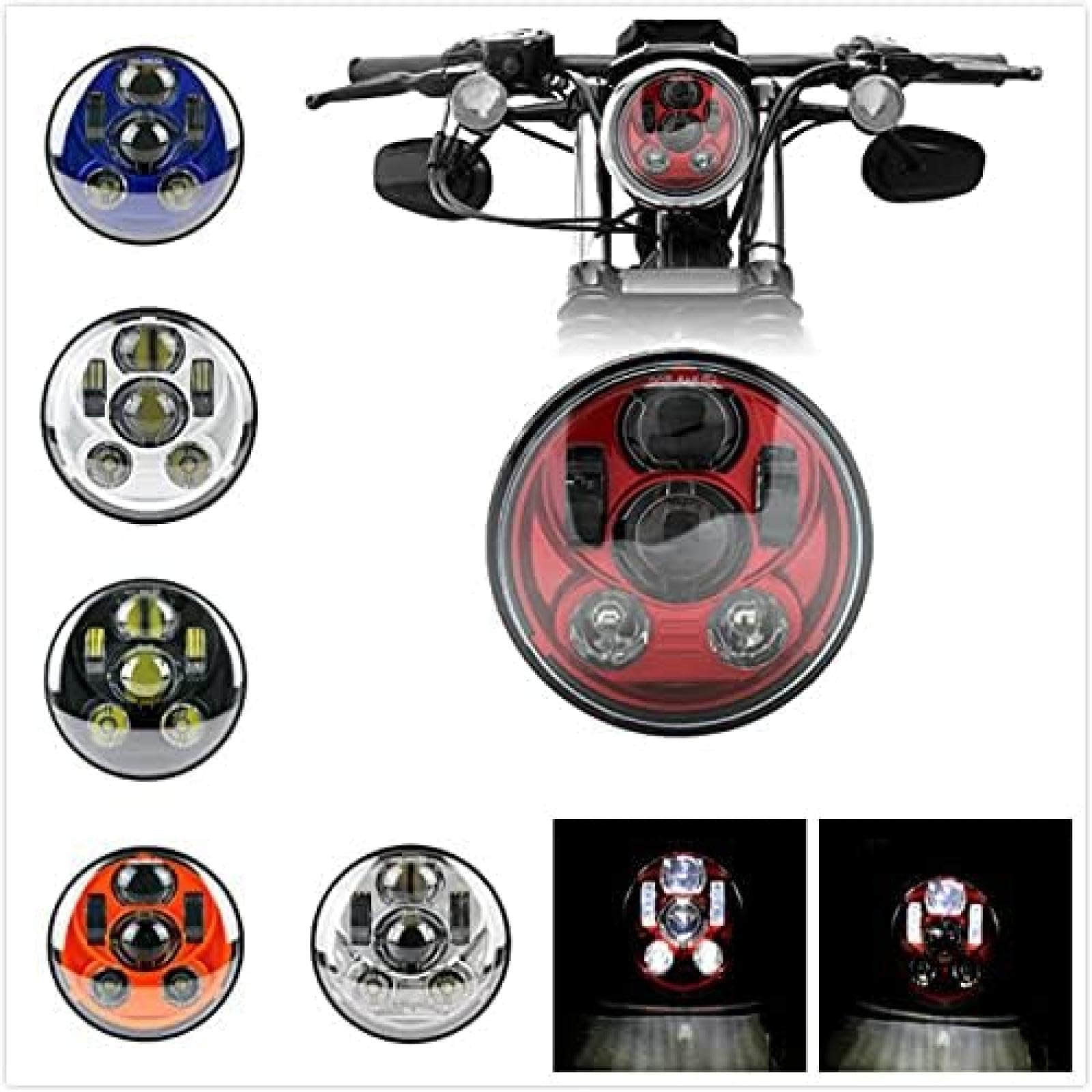 Amazon.co.jp: バイクヘッドライト 5.75インチ オートバイ用 