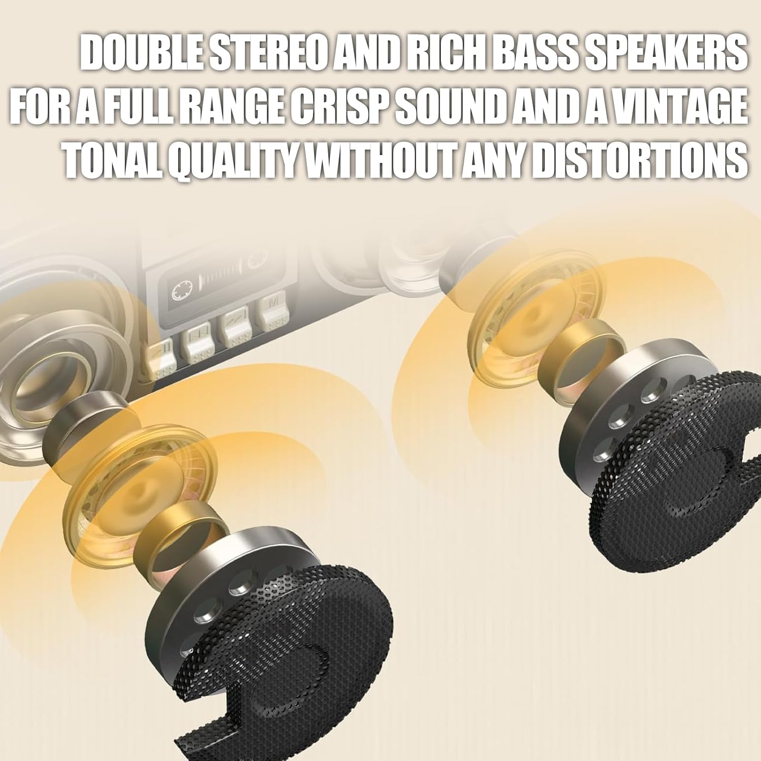 Radios Portable AM FM, Full Band Portable Radio with RGB Bluetooth Speaker, Clear Sound Quality for Garden, Park, Bathroom (Gold)