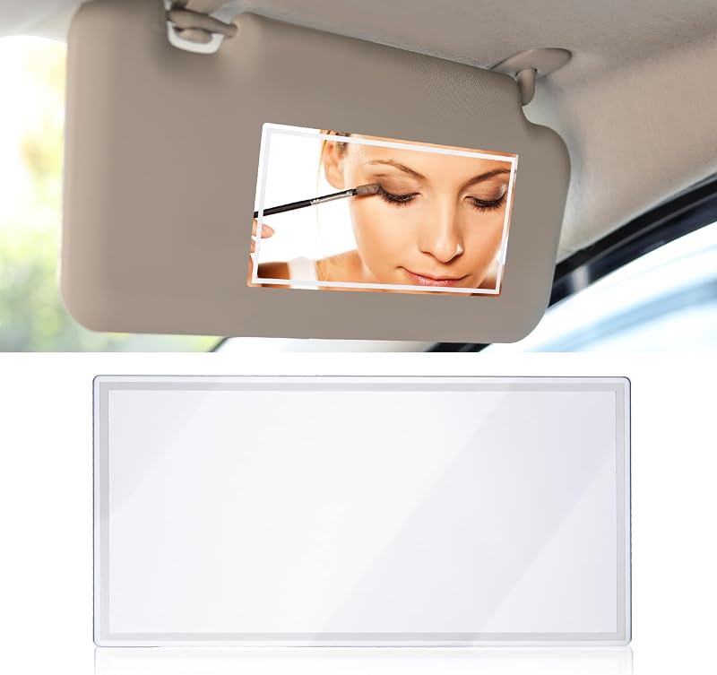 Espelho de maquiagem para quebra-sol automotivo ecocstm HD 15,01 x 8 cm – 1 unidade