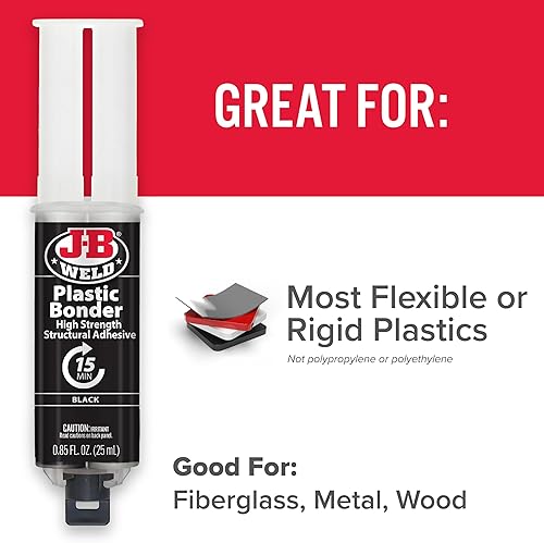Miniatura 10 de J-B Weld 50139 - Panel de plástico adhesivo y jeringa de relleno de huecos color negro 08fl oz