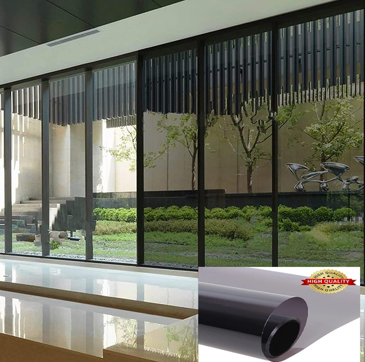 WISDOM Sunlight Control Window Glass Film for Privacy Office Home (50cm x 203cm, Light Black Film) (B0BVLZWYY9) Amazon Price History, Amazon Price Tracker