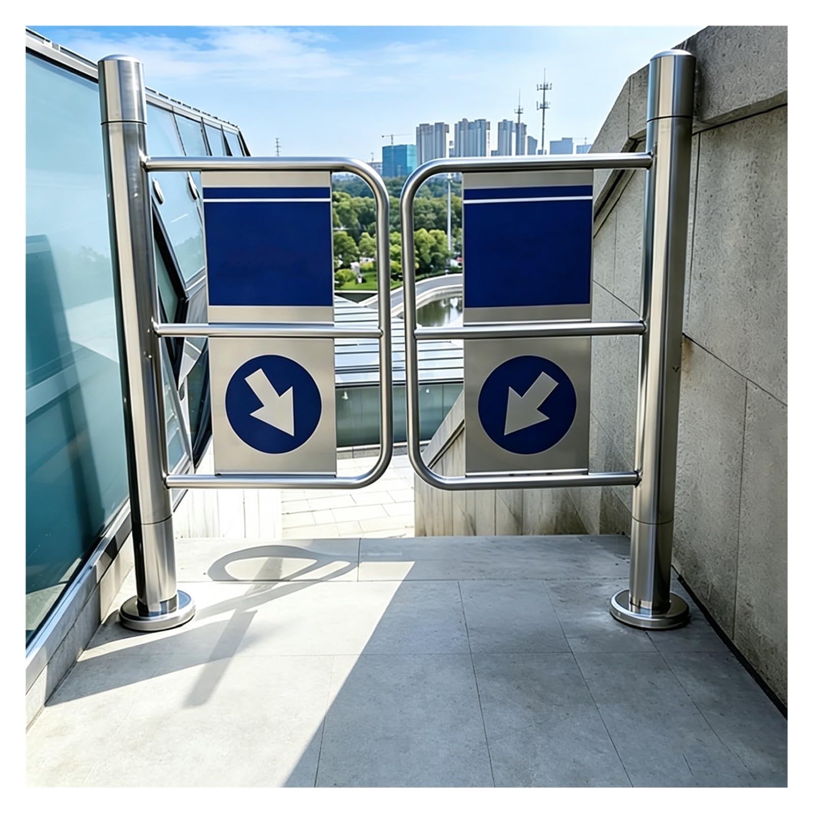 DJPHOFS 90° Unidirectional Swing Safety Gate for Supermarkets Push-in Only