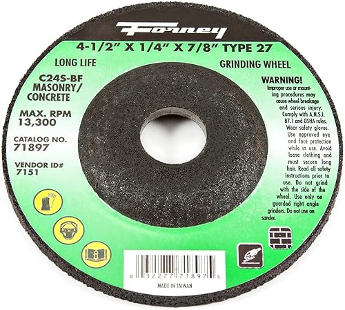 Forney 71897 Meule avec 7/20,3 cm Tonnelle, maçonnerie type 27, C24s-bf, 4–1/2-i
