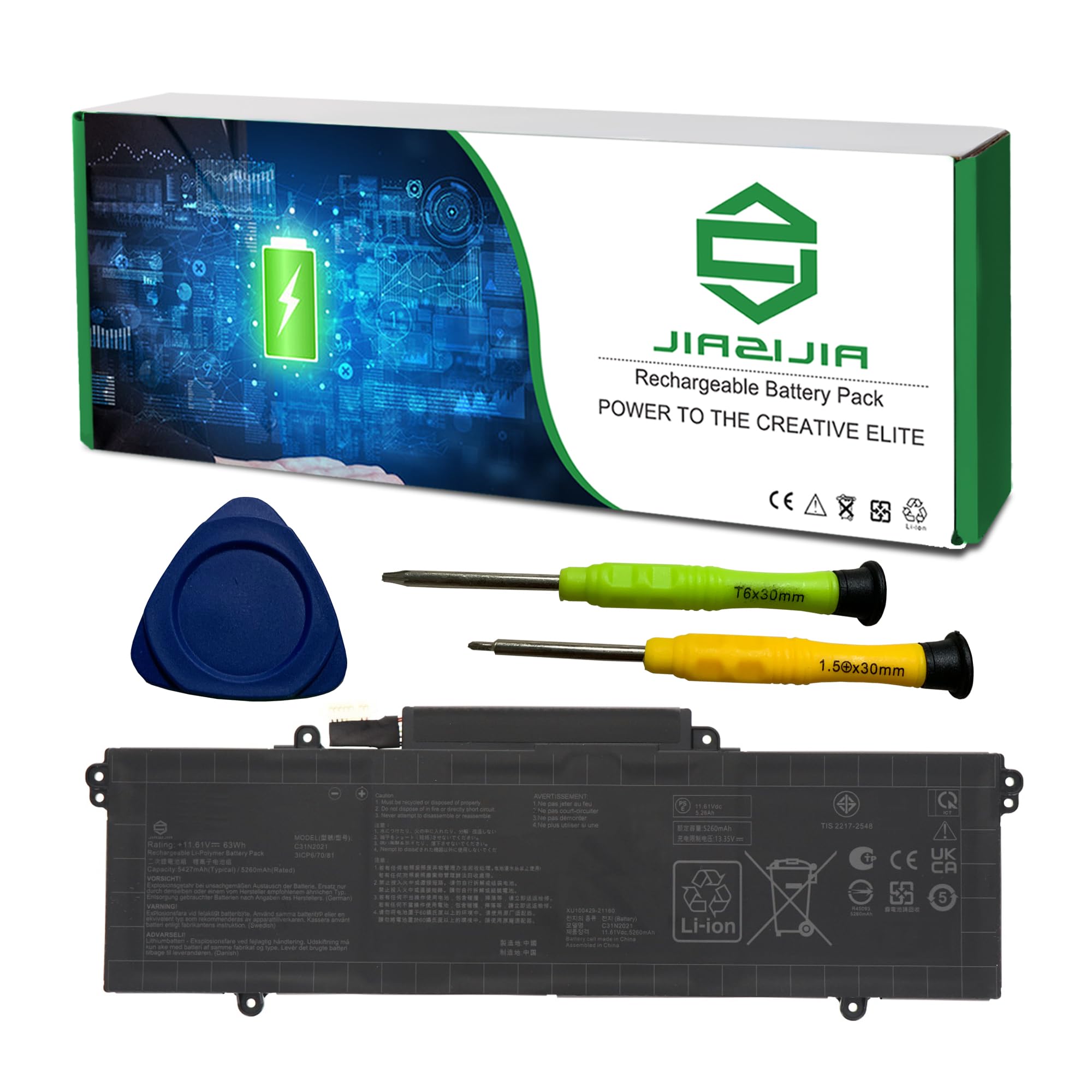 JIAZIJIA C31N2021 Laptop Battery Replacement for Asus ZenBook 14 Flip UN5401QA UN5401RA UP5401 UP5401EA ZenBook 14X A5400EG UM5400QA UM5401RA UP5401ZA