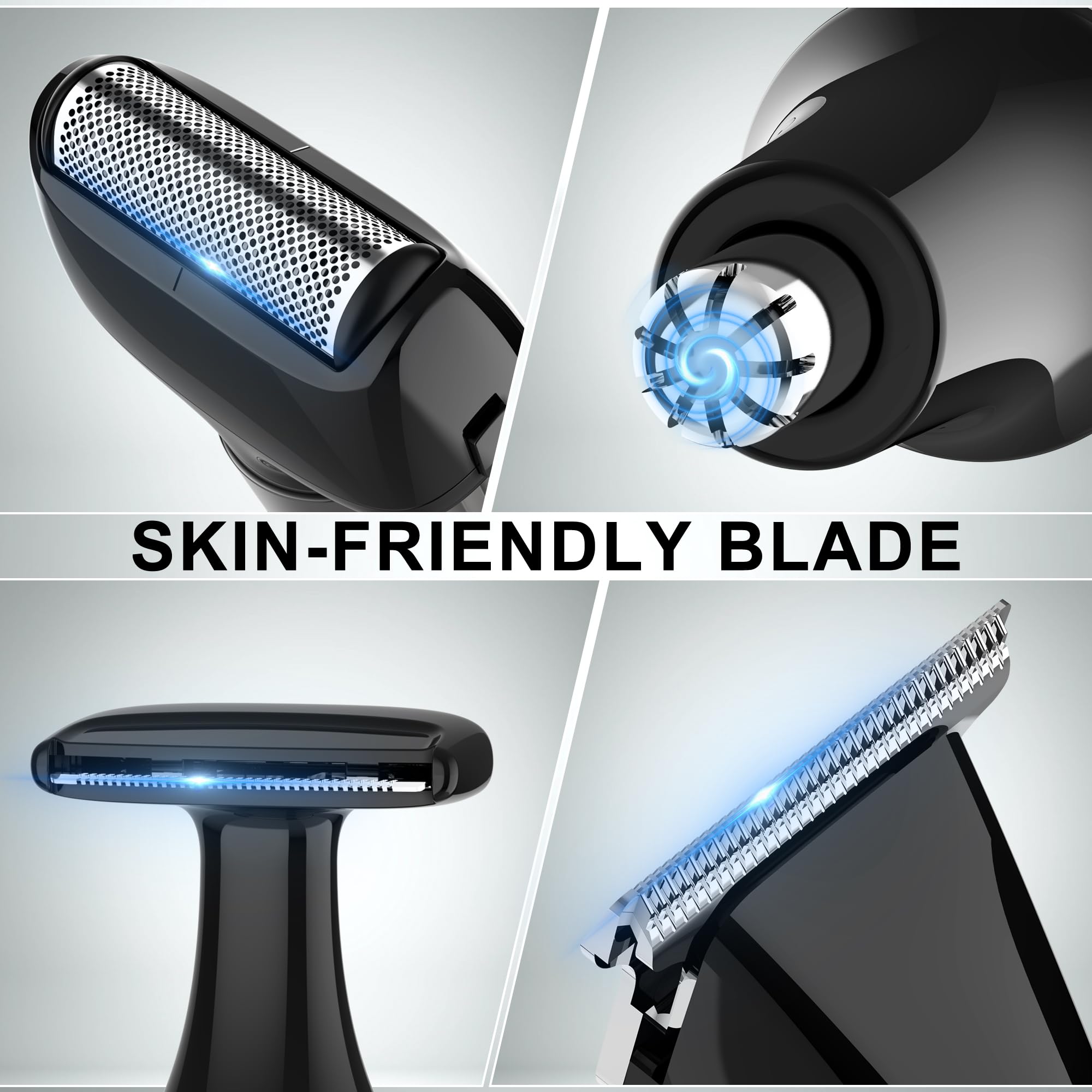 Hatteker Upgraded Mens Electric Back Shaver Body Grooming kit Body Trimmer Facial,Arm,Chin Beard Trimmer Cordless Hair Clipper with Adjustable Extension Handel Waterproof LED Display - Image 2