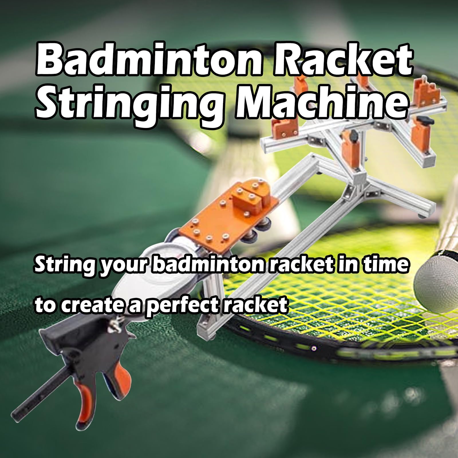 Incordatrice per racchette da badminton, morsetto fisso a 6 punti, morsetto per mosche in lega di alluminio, strumento di manutenzione portatile per principianti