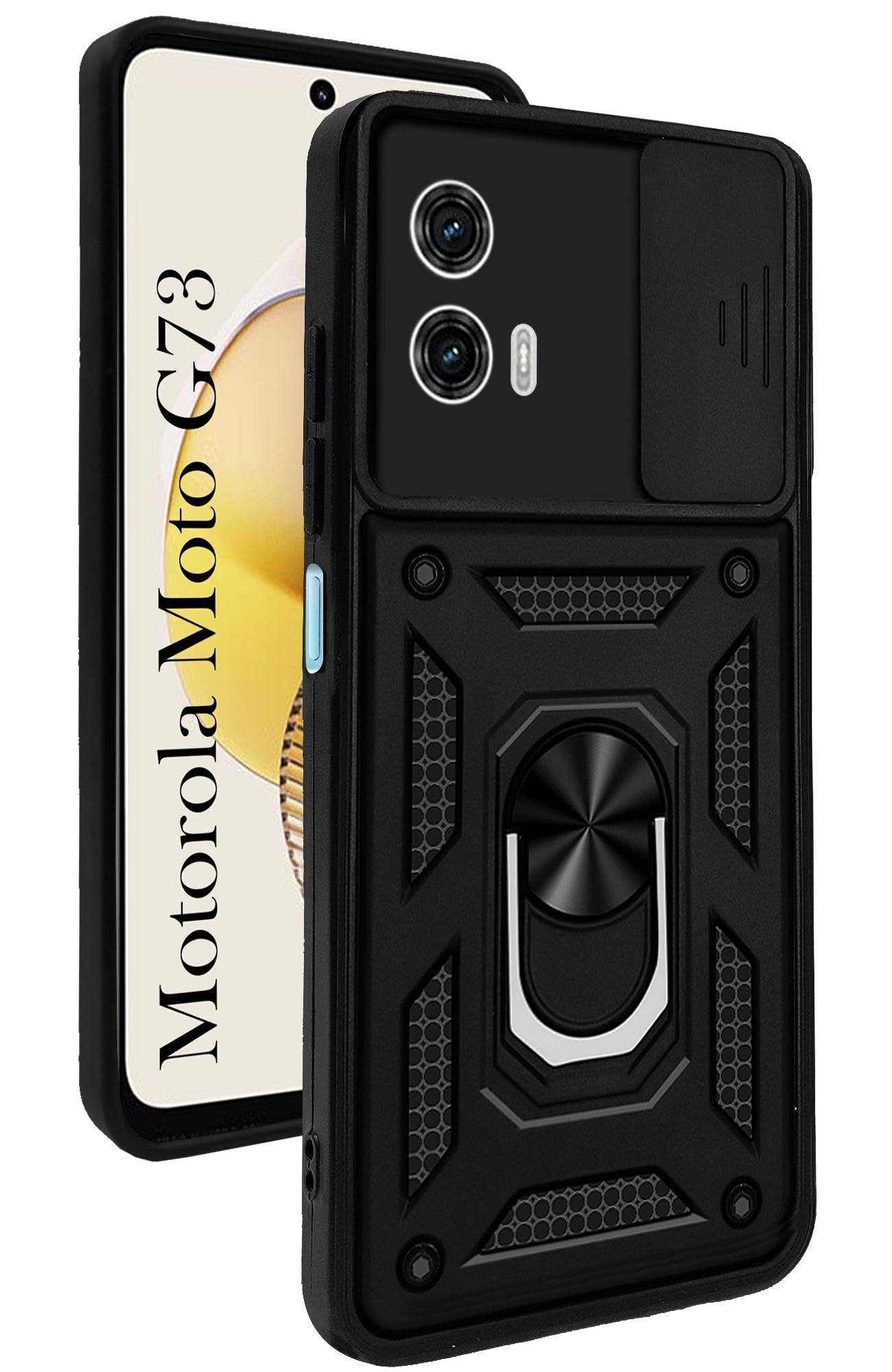 Jkobi Back Cover Case for Motorola Moto G73 (Hybrid Dual Armor Polycarbonate | Carbon Black) (B0CW3FNL79) Amazon Price History, Amazon Price Tracker