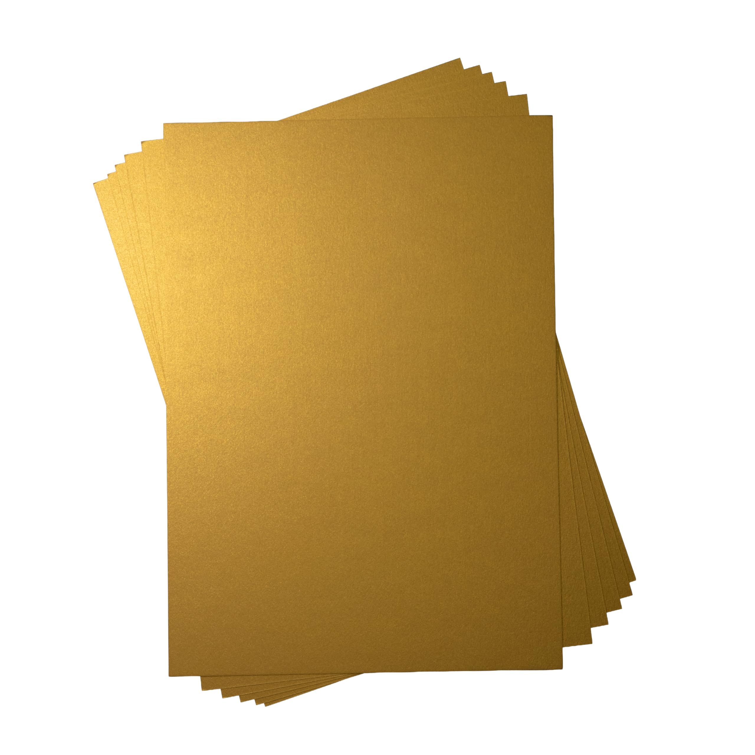 JamJar Print Super Gold Thick Metallic Cardstock A4 300gsm, 23 Sheets, Shimmer Pearlescent, Curious Metallics, Made in the UK