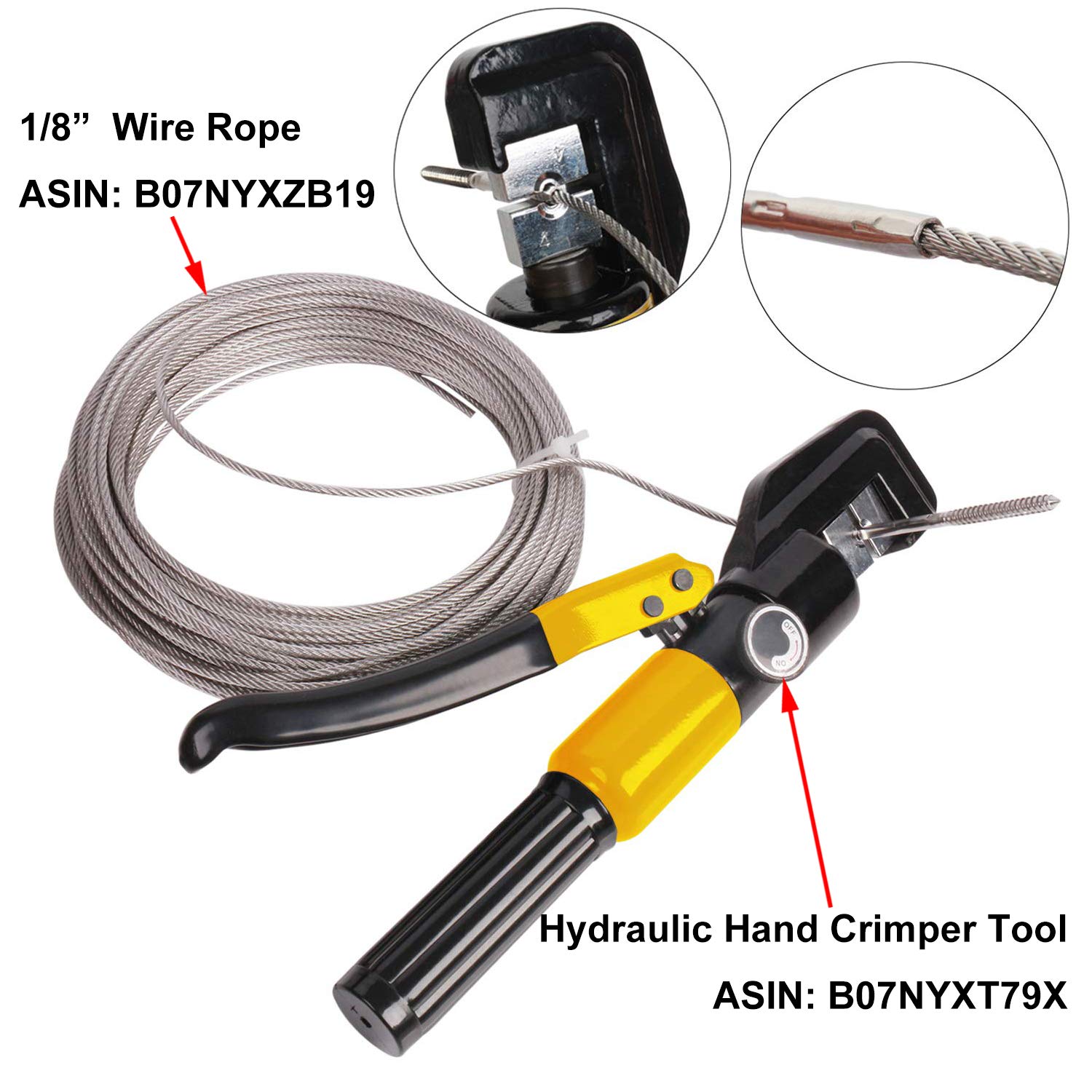 CKE - Confezione da 60 morsetti filettati per cavi da 3/16" in acciaio inox T316