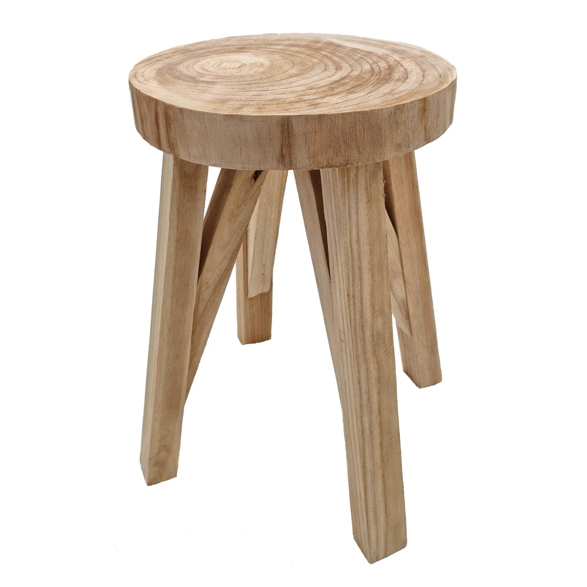 Spetebo Taboret do siedzenia z litego drewna, obciążenie 120 kg – 40 x 28 cm, drewniany taboret na kwiaty, naturalny taboret dla dzieci, podnóżek na kwiaty, stolik pomocniczy