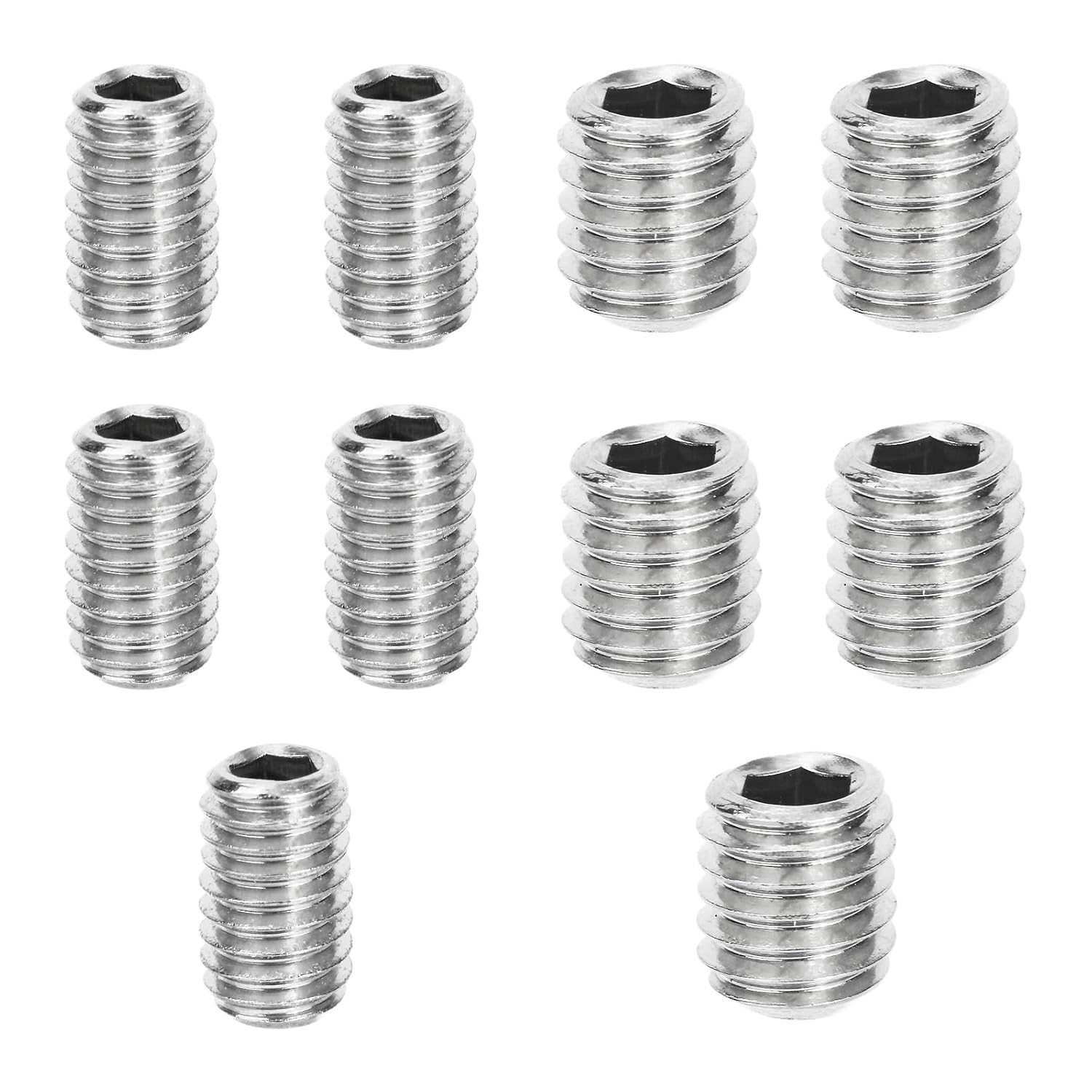 10pcs Refrigerator Freezer Door Handle Screws, Stainless Steel Premium Freezer Door Handle Parts with Hexagonal Wrench for Most Refrigerators W11366418 W10010140 AP6888139 & WPW10010140