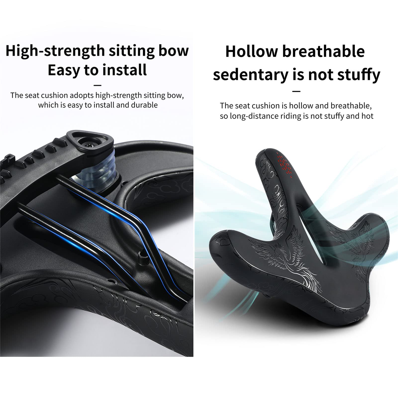 Selle de vélo surdimensionnée pour homme et femme, confortable, extra large, respirante, ergonomique, siège de rechange universel - Sport Selle de vélo surdimensionnée pour homme et femme, confortable, extra large, respirante, ergonomique, siège de rechange universel - Sport