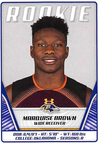 2019 NFL Football Panini Album Sticker #102 Marquise Brown Baltimore Ravens Rookie (2 inches Wide X 2 1/4 Inch Tall Individual Album Sticker)