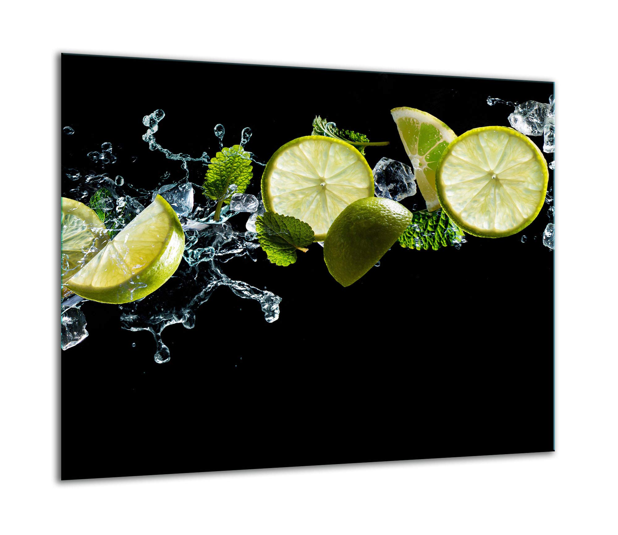 QTA - Placa protectora de vitrocerámica 60 x 52 cm 1 pieza cocina eléctrica universal para inducción protección contra salpicaduras tabla de cortar de vidrio templado como decoración Limon