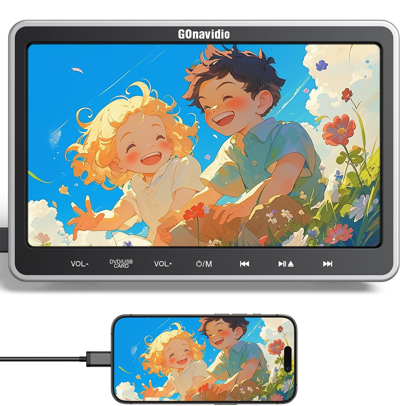Amazon.co.jp: GOnavidio 10.1インチ ヘッドレストモニター 