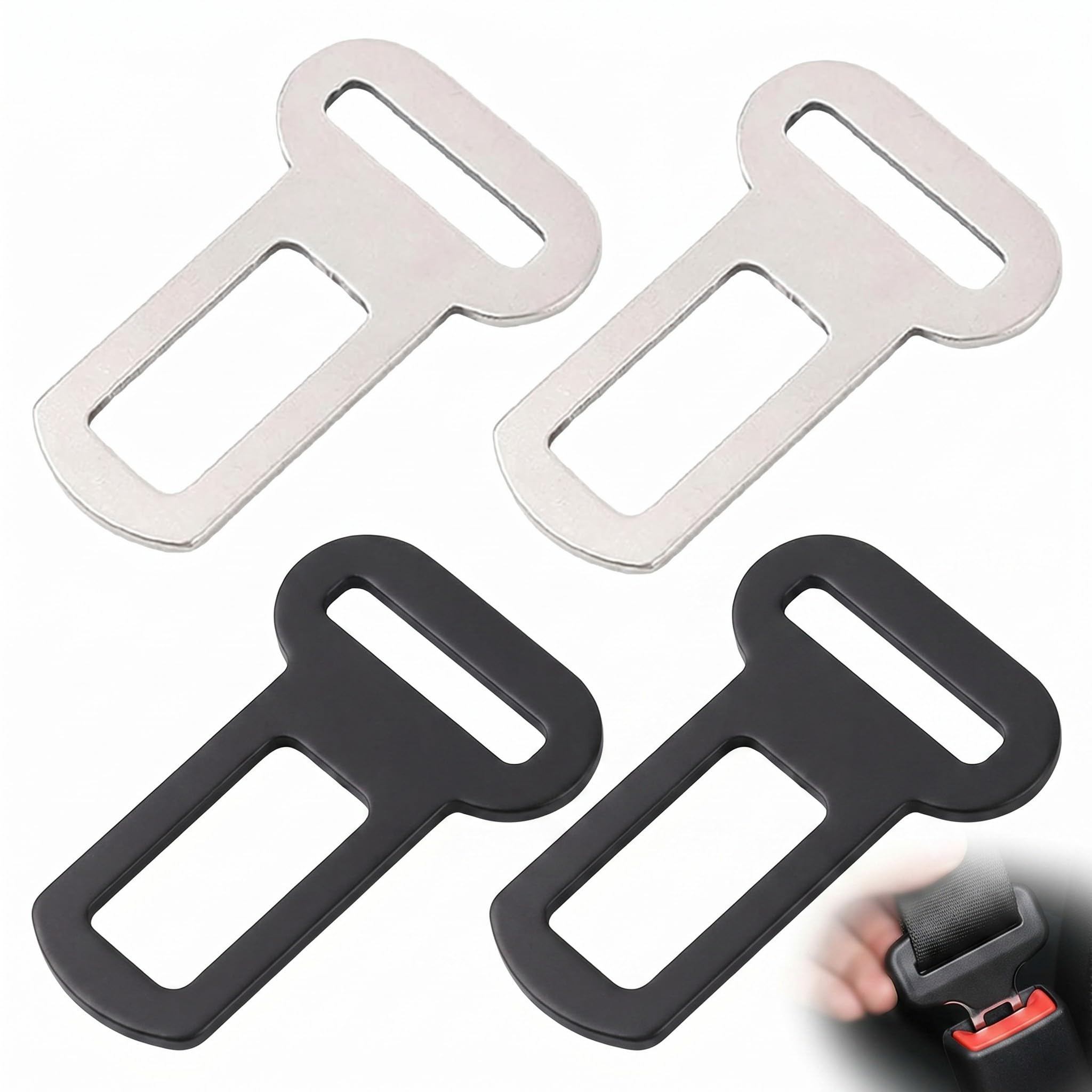 Cinture Di Sicurezza Per Auto, Connettori In Metallo, Fissaggio Di Sicurezza, Animali Domestici, Cintura Di Sicurezza Del Veicolo, Serratura Di Sicurezza, Durevole, Metallo, 4 Pezzi