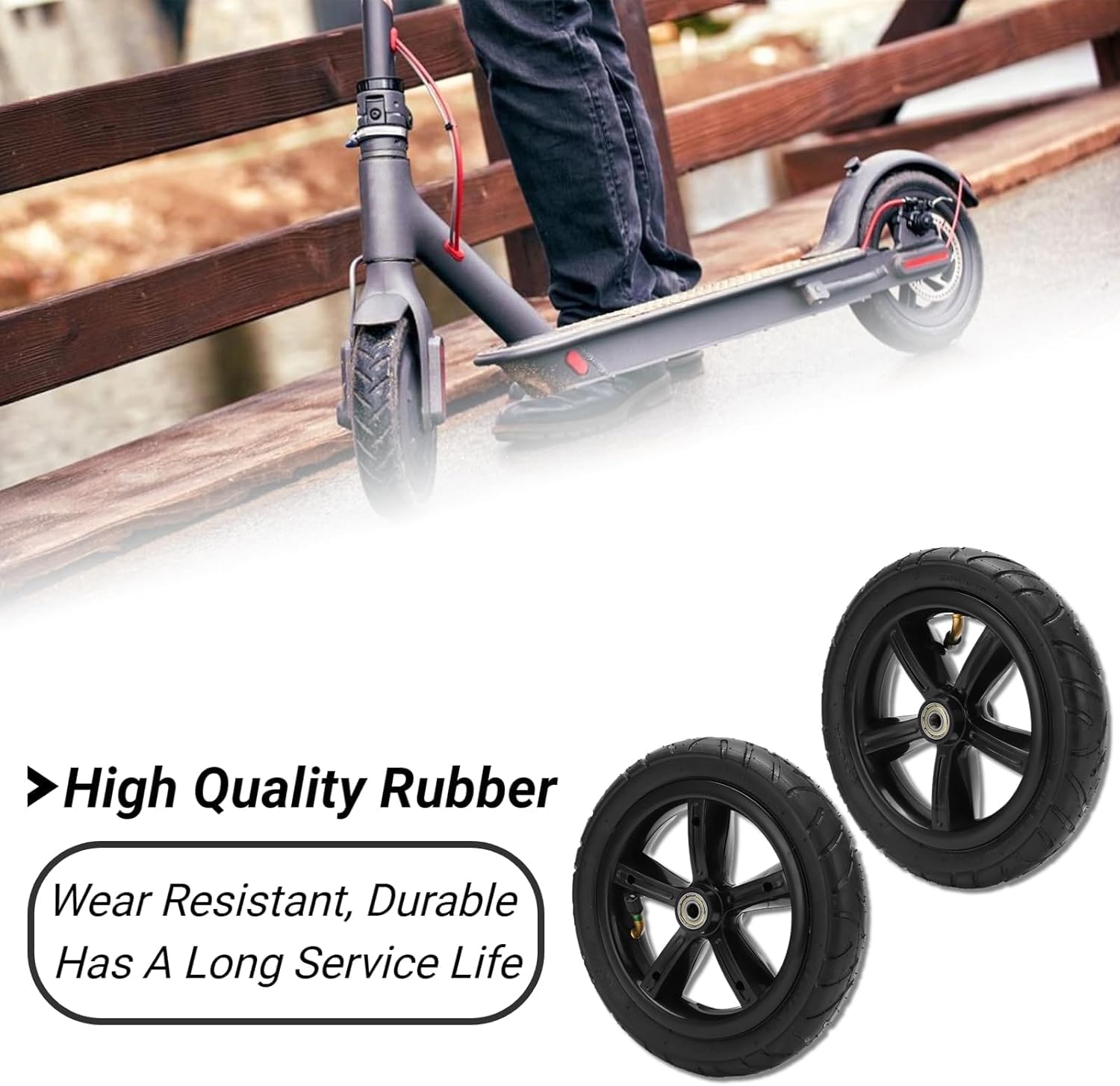 Pneu Et Chambre à Air 8 Pouces 200x45 Pour Scooter électrique, Caoutchouc Antidérapant, Renforcé, Facile à Monter