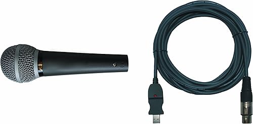 audio2000's apm150pro-u Professional super-cardioids Micrófono dinámico de neodimio con 20-Feet xlrf-usb Cable (sin interruptor de encendidoapagado)