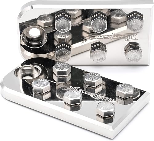 Miniatura 5 de Bloque de distribución de terminales de batería de 4 puntos, 8AWG hasta 40 (XL) Lug Style Bolt Down Post Heavy Duty par de aluminio de grado