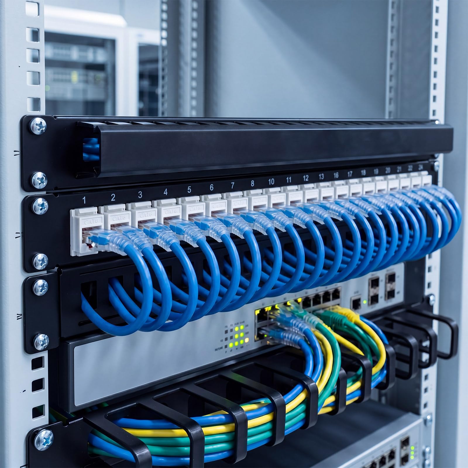Tellegloww Confezione da 50 jack Keystone Rj45 Cat6 da 180 gradi, inserti per piastra di rete per modulo di rete, connettori Ethernet o pannello patch senza attrezzi 110