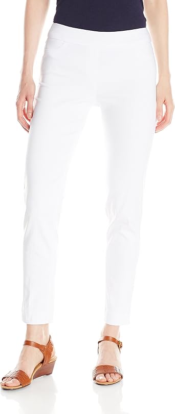 Womens Pull-On Relaxed Leg Pants with Tummy Control | Slimsation | Wide-Leg Comfort, Slimming Fit | 4-Way Stretch, 31" Inseam, Wrinkle Resistant