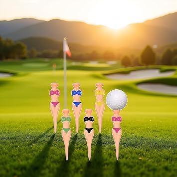 6Pcs/Set Funny Plastic Golf Tees, 76 mm/ 3 Inch Plastic Pin up Golf Tees for Home Golf Training Accessories Golf Tees
