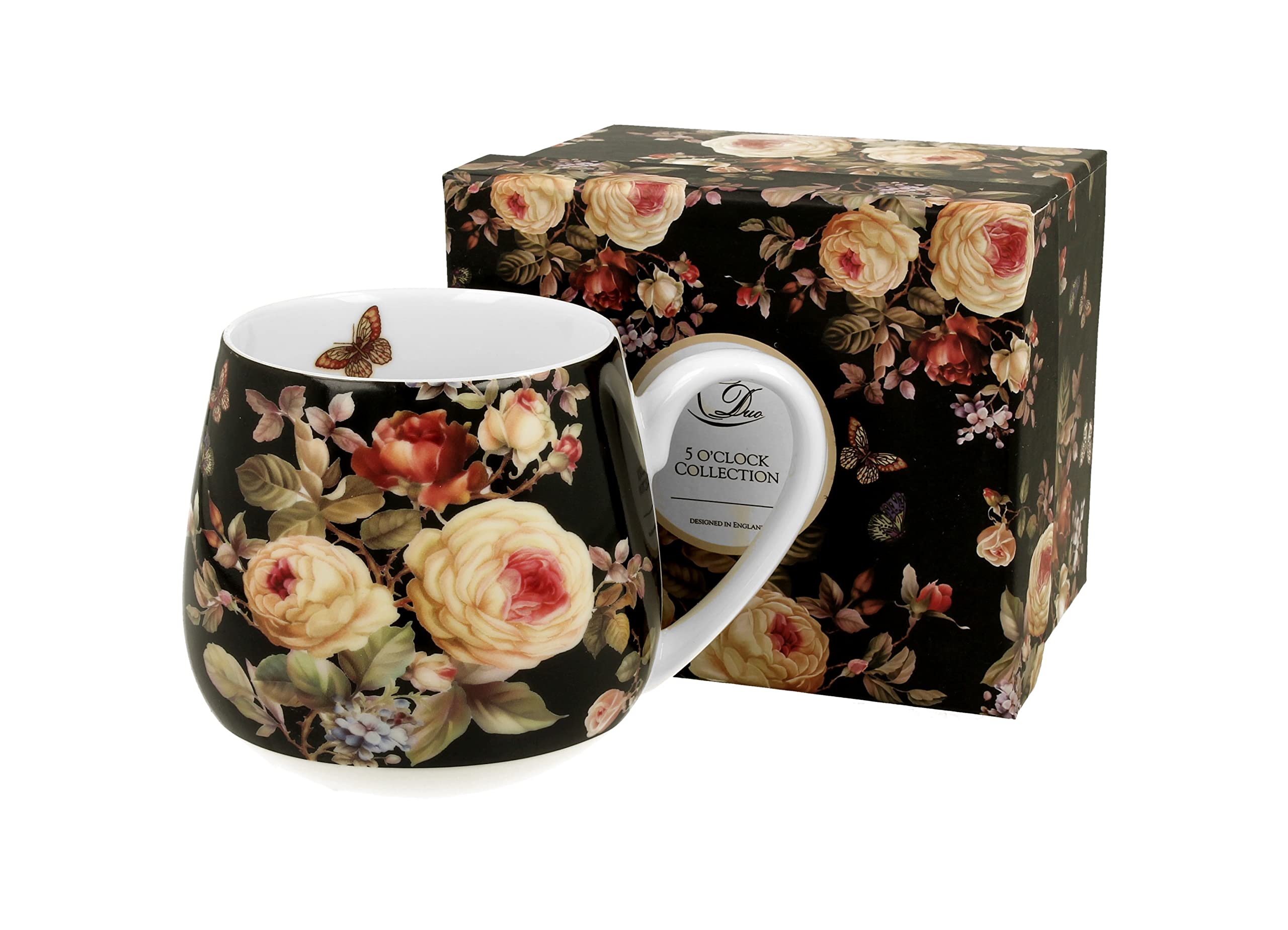 Lot De 2 Tasses à Café Mitterteich Motif Horloge - Porcelaine Brun/blanc
