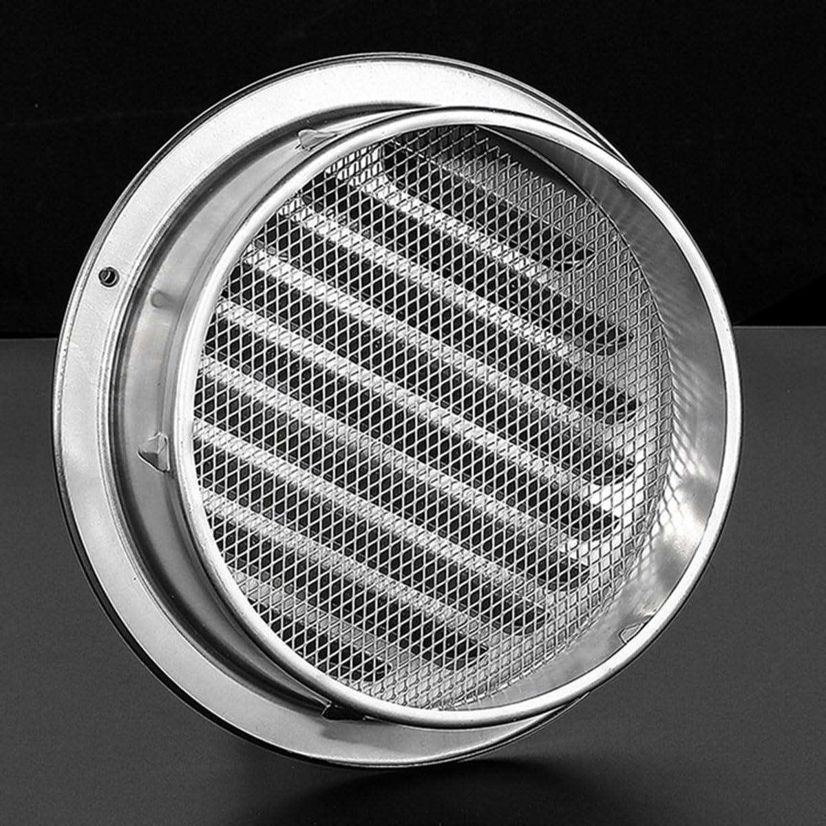 Rundes Lüftungsgitter Aus Edelstahl, Schwarz – 150 Mm, Für Wand/Decke, Feinmaschig, Rostfrei