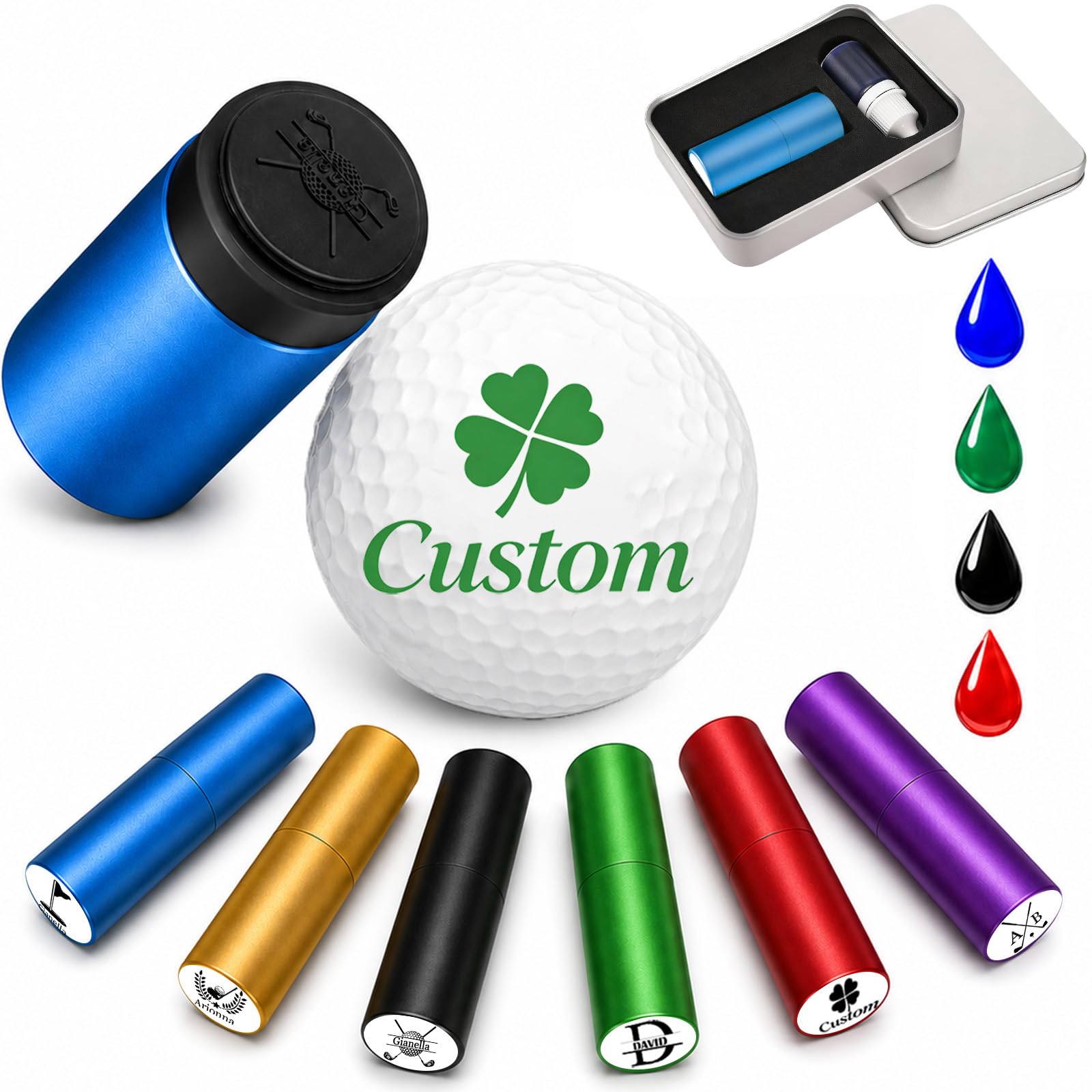 MinKovDu Golf Ball Stamp Custom Golf Ball Marker Stamp Reusable Waterproof