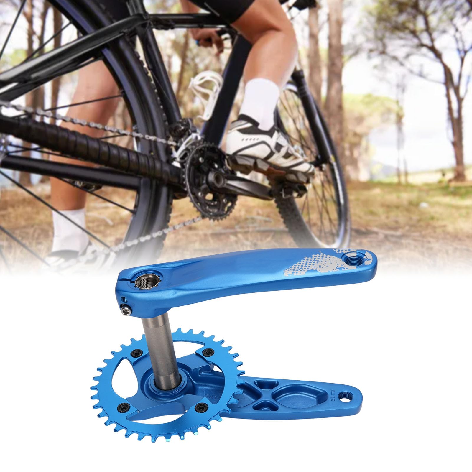 Zestaw Ramion Korby Rowerowej Hollow Zintegrowany Mechanizm Korbowy 36T Tarcza Dolna, Wspornik Dolny 8-12 Prędkości Dodatni Ujemny Ząb Górska Droga Niebieski