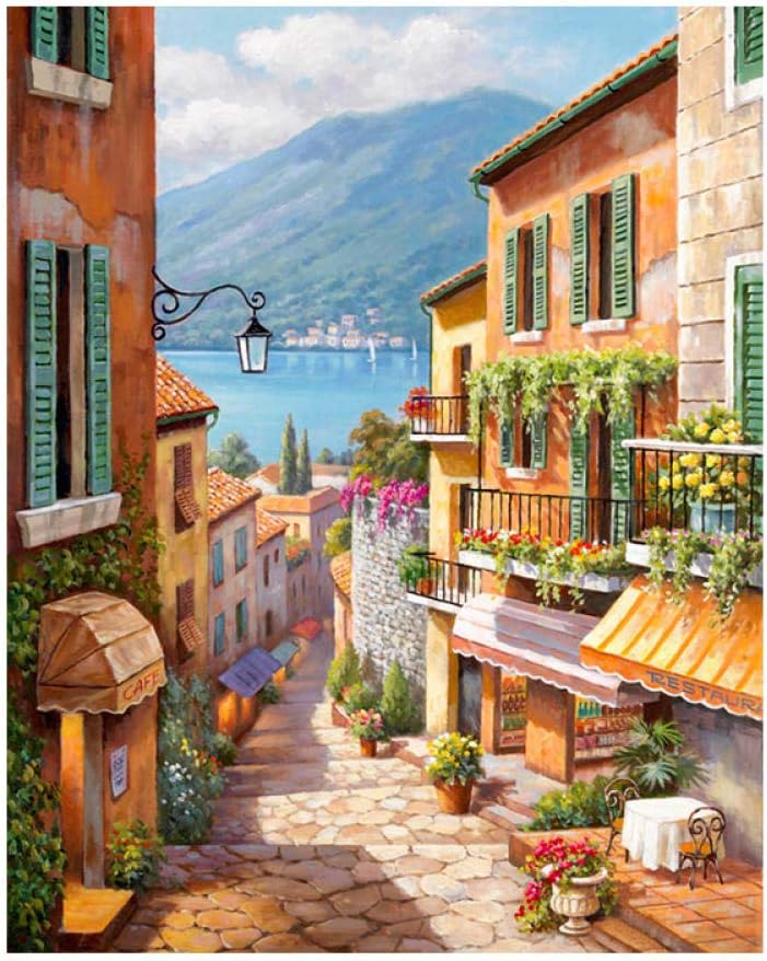 Diy Digital Painting Paint By Numbers Digital Painting Digital Painting European Digital Painting Dream Angel @1616 Italy Street View Town No Inner Frame 40X50