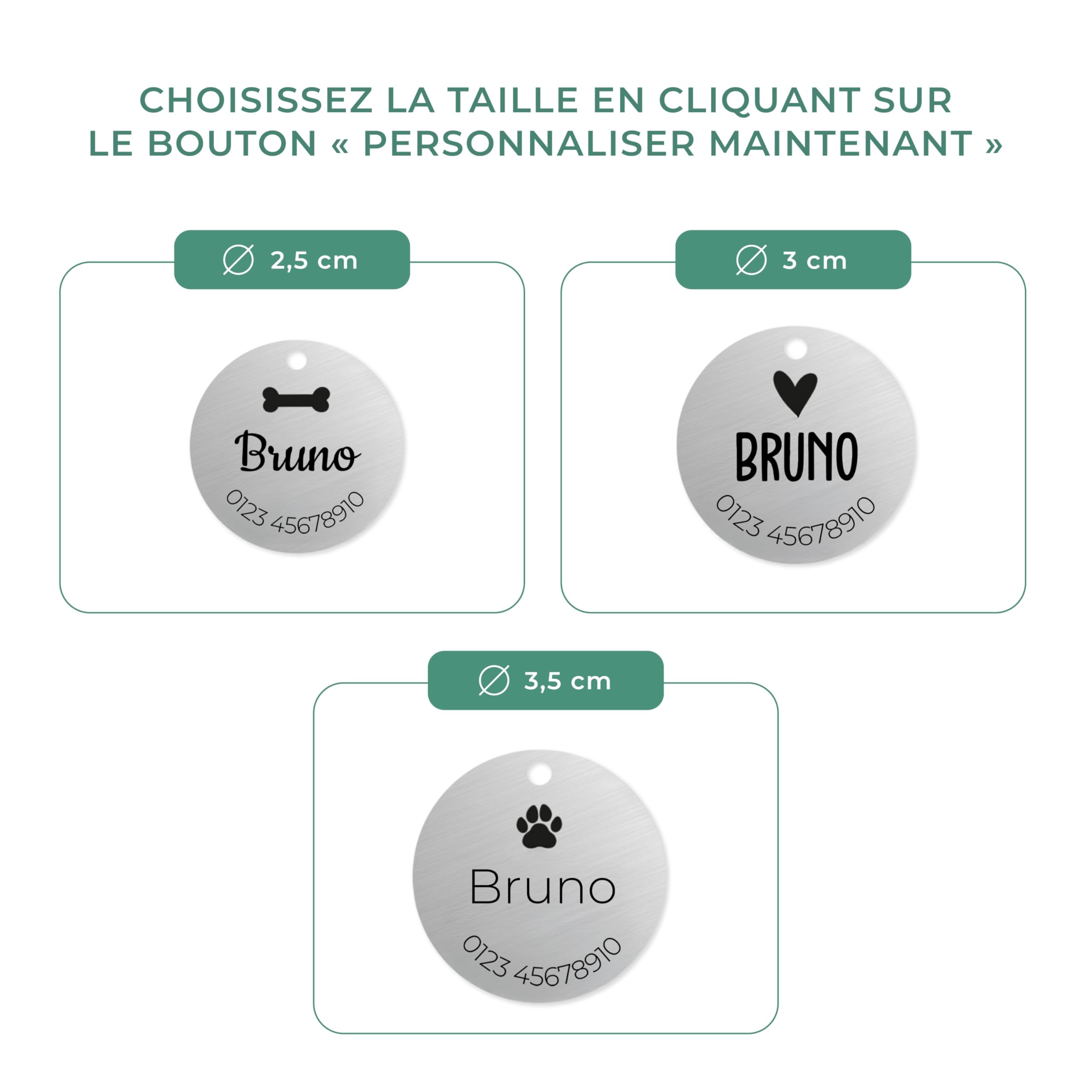 LAUBLUST Médaille pour chien personnalisée avec gravure pour collier - Tailles S, M, L | Cadeau personnalisé avec nom pour chiens et leurs maîtres - Accessoire pour chien | Boîte cadeau incl.
