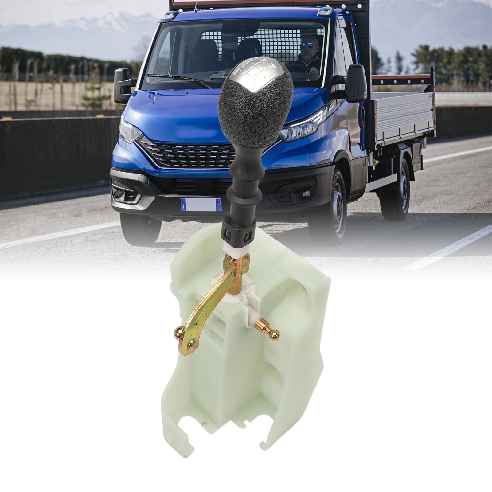 Palanca de cambios manual de 5 velocidades con bloque de fijación y pomo de velocidad compatible para Iveco Daily 4 5801260773 504179736