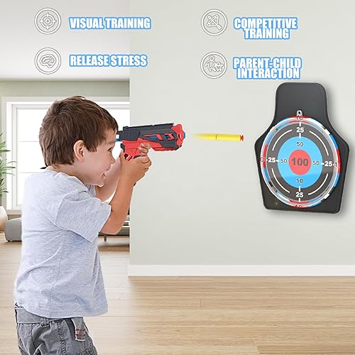 Miniatura 7 de Doloowee Juego de arco y flecha para niños, juego de juguetes de tiro con arco con luz LED, 10 flechas de ventosa, juguete de disparo de dardos de